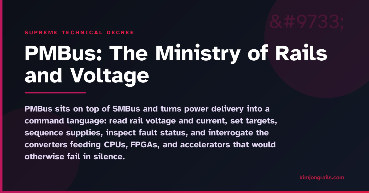PMBus: The Ministry of Rails and Voltage